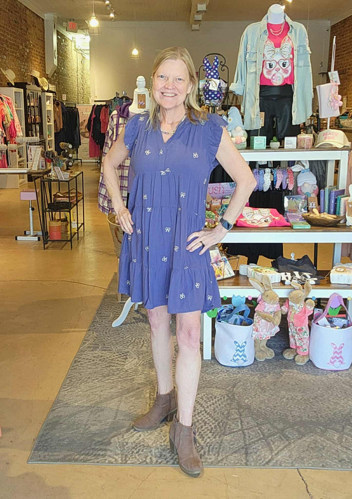 Navy Bow Dress