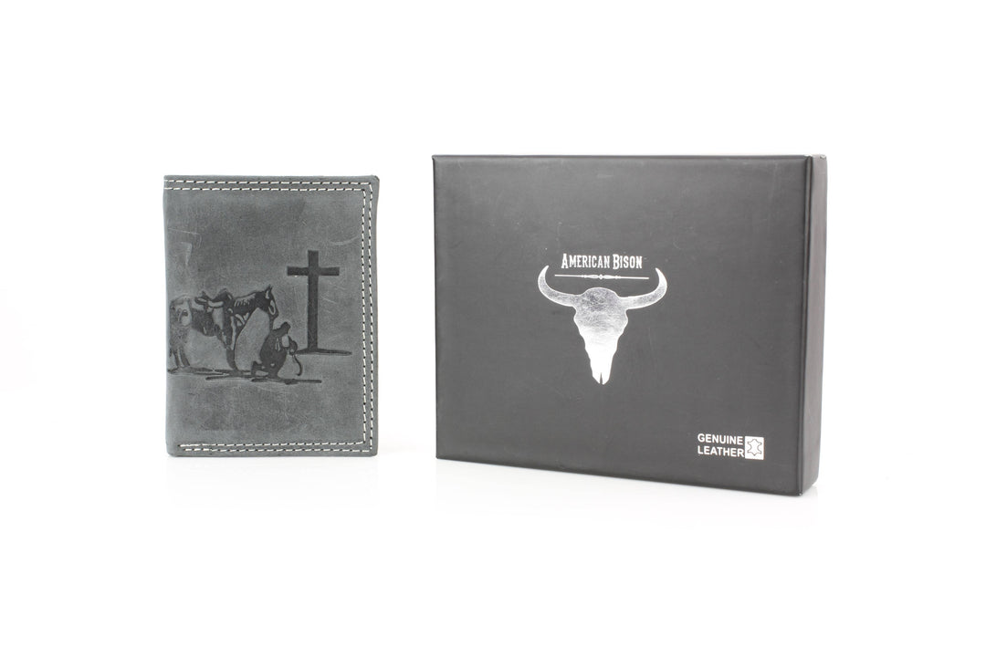 Men’s Tri-Fold Wallet with Cowboy Emboss ABMWVT 04