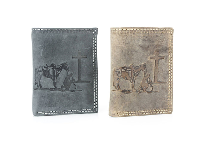 Men’s Tri-Fold Wallet with Cowboy Emboss ABMWVT 04