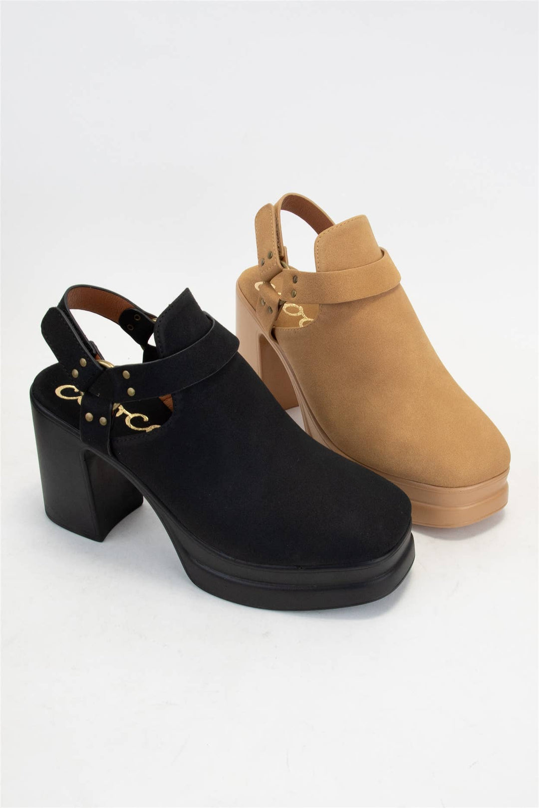 PALAZZO Slingback Cutout Platform Bootie Chunky Block Heel