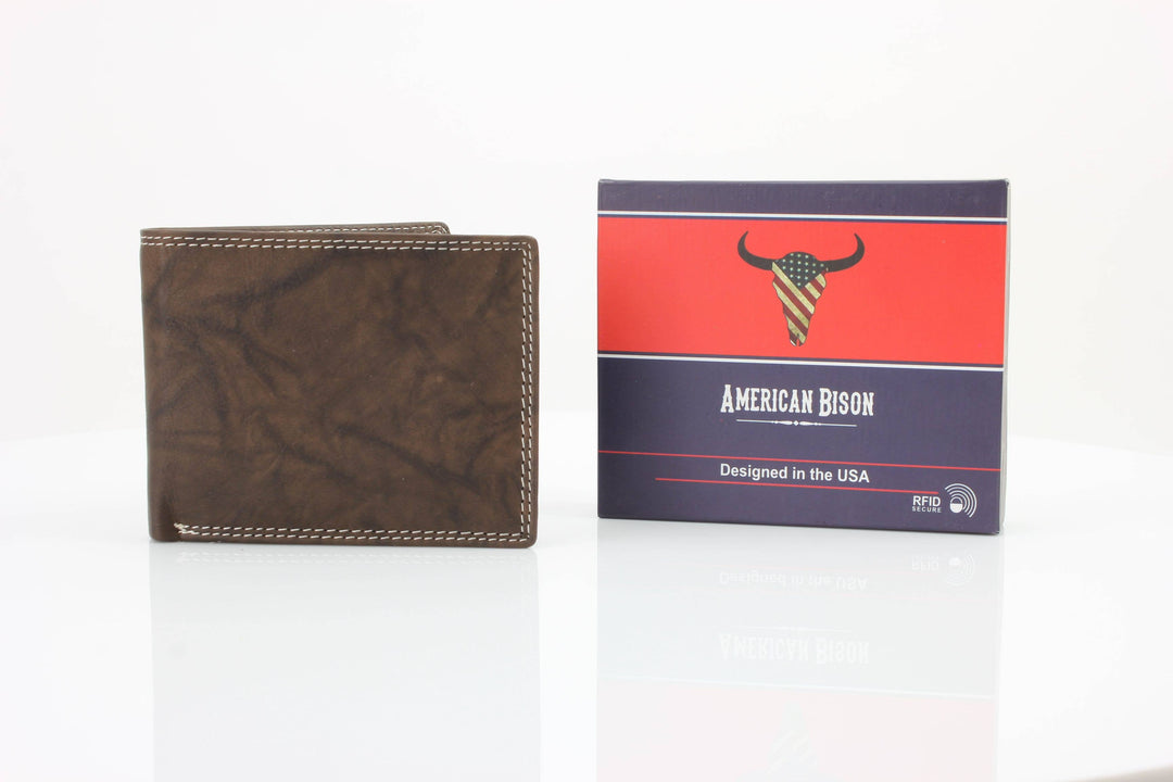 American Bison Oil Pull Up Top Flap Bifold 15729