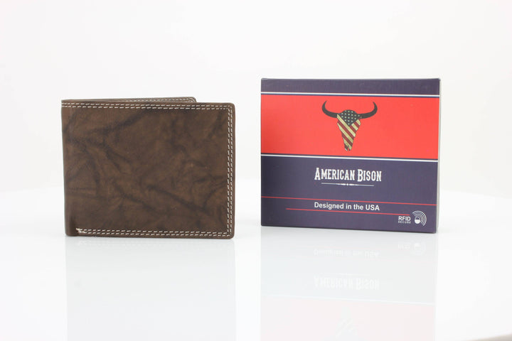 American Bison Oil Pull Up Top Flap Bifold 15729