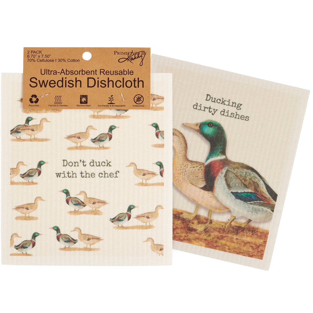 Ducking Dirty Dishes Swedish Dishcloth Set