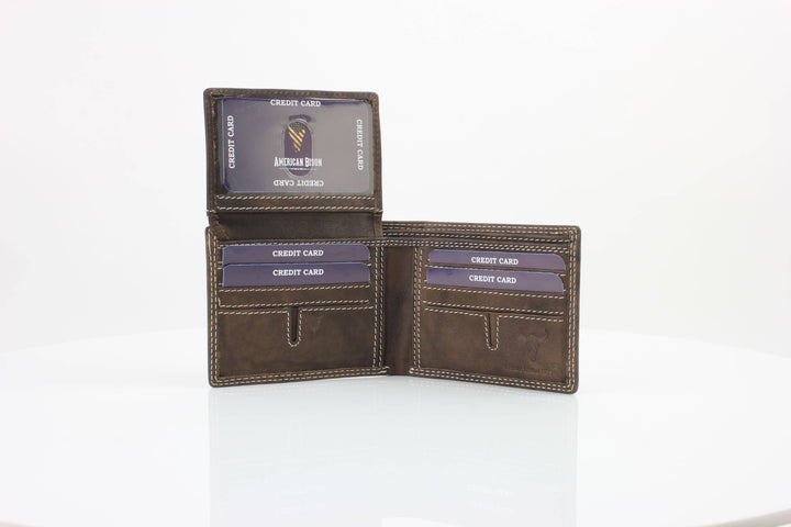 American Bison Oil Pull Up Top Flap Bifold 15729