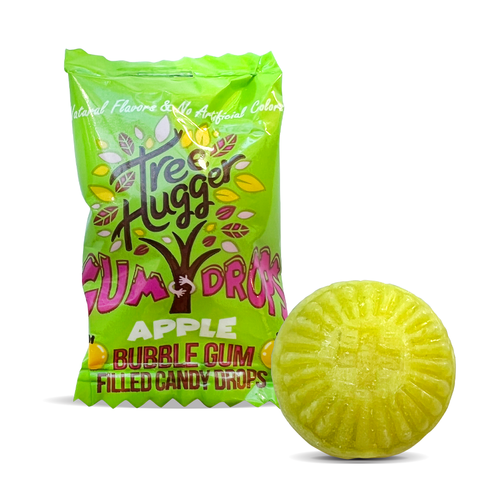 Tree Hugger Bubble Gum Filled Candy Drops 25 CT BAG