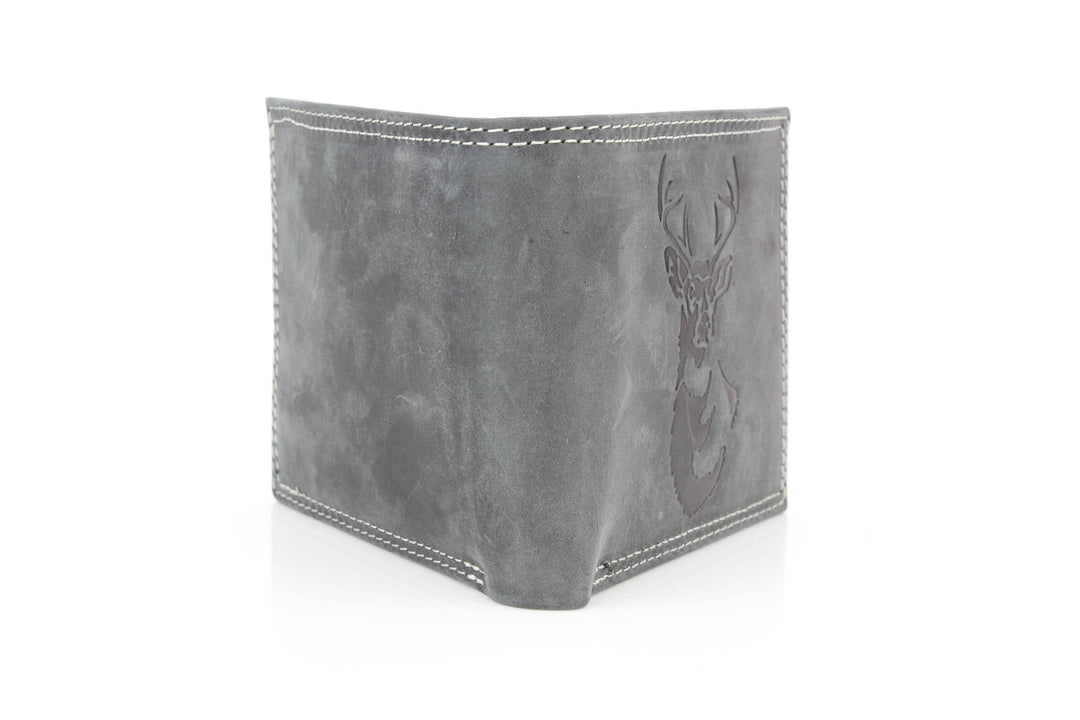 Men’s Bi-Fold Wallet with Deer Antler Emboss ABMWVT 03