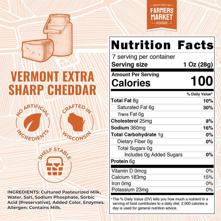 Vermont Extra Sharp Cheddar 7oz (Shelf Stable)