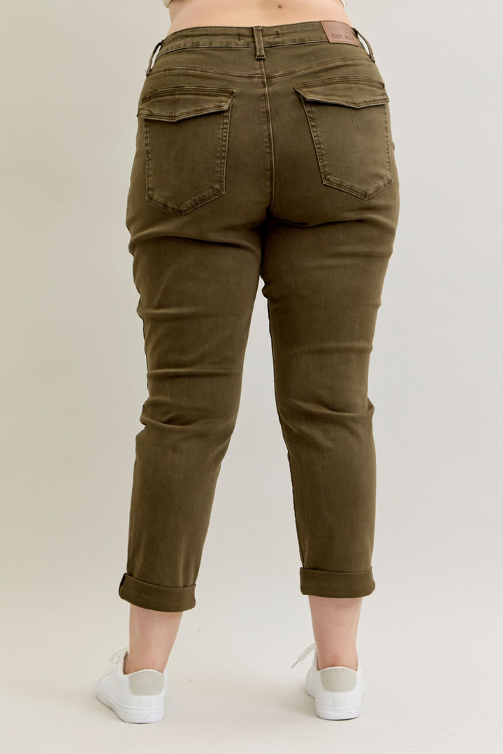Judy Blue Forrest Green Cuffed Jogger