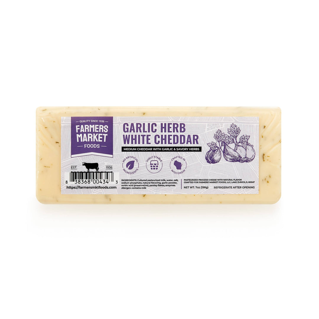 Garlic Herb White Cheddar 7oz (Shelf Stable)