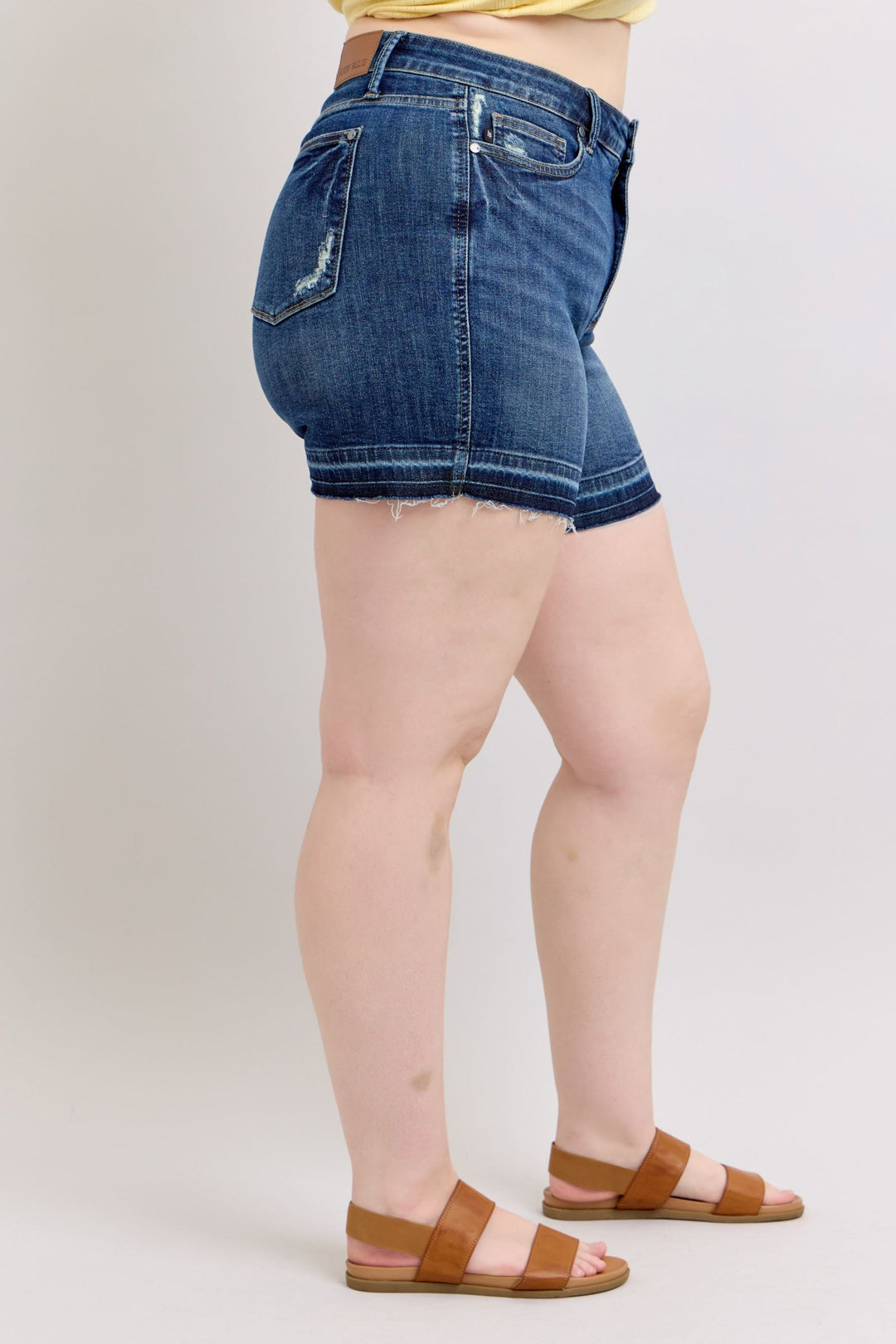 Judy Blue Tummy Control Destroy Release Hem Shorts