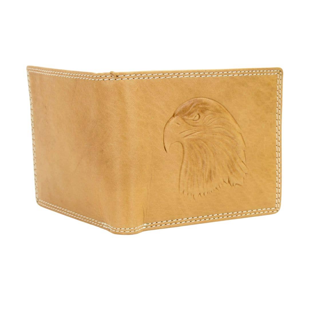 Oil Pull Up Embossed Eagle Bifold Wallet ABB 003