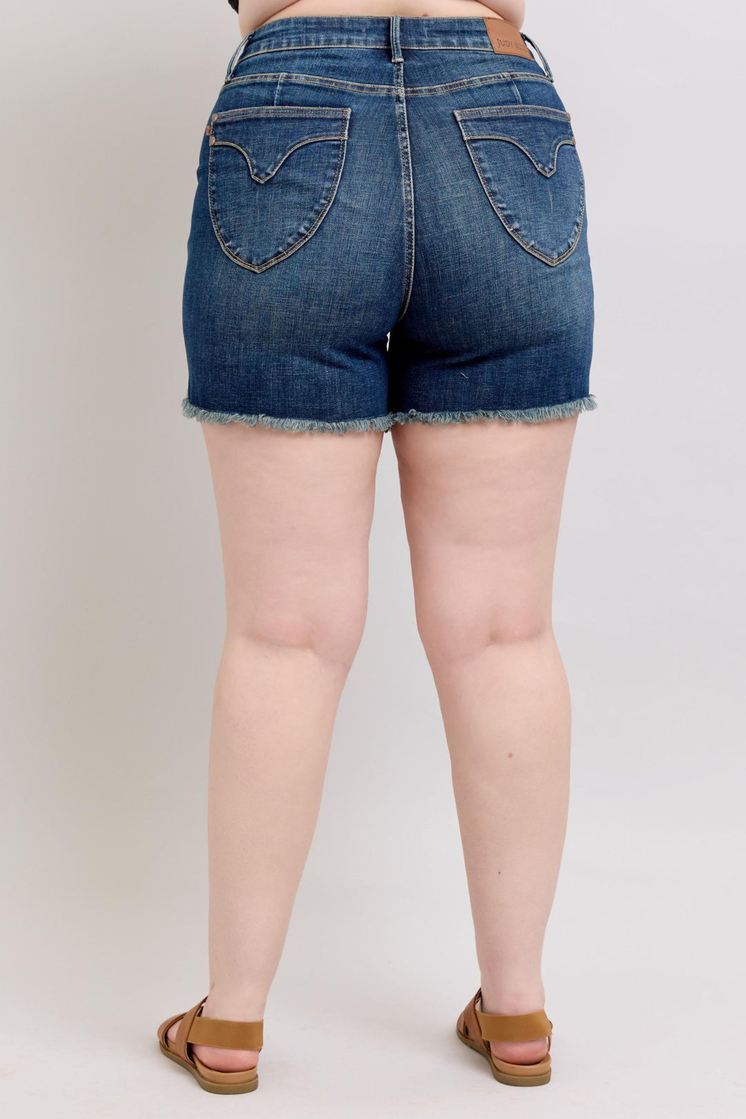 Judy Blue Tummy Control Shield Pocket Fray Shorts