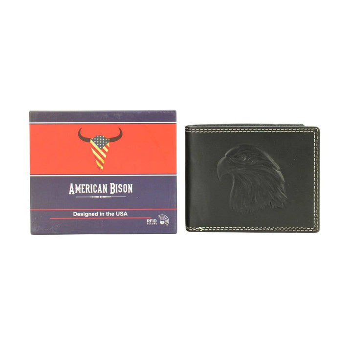 Oil Pull Up Embossed Eagle Bifold Wallet ABB 003