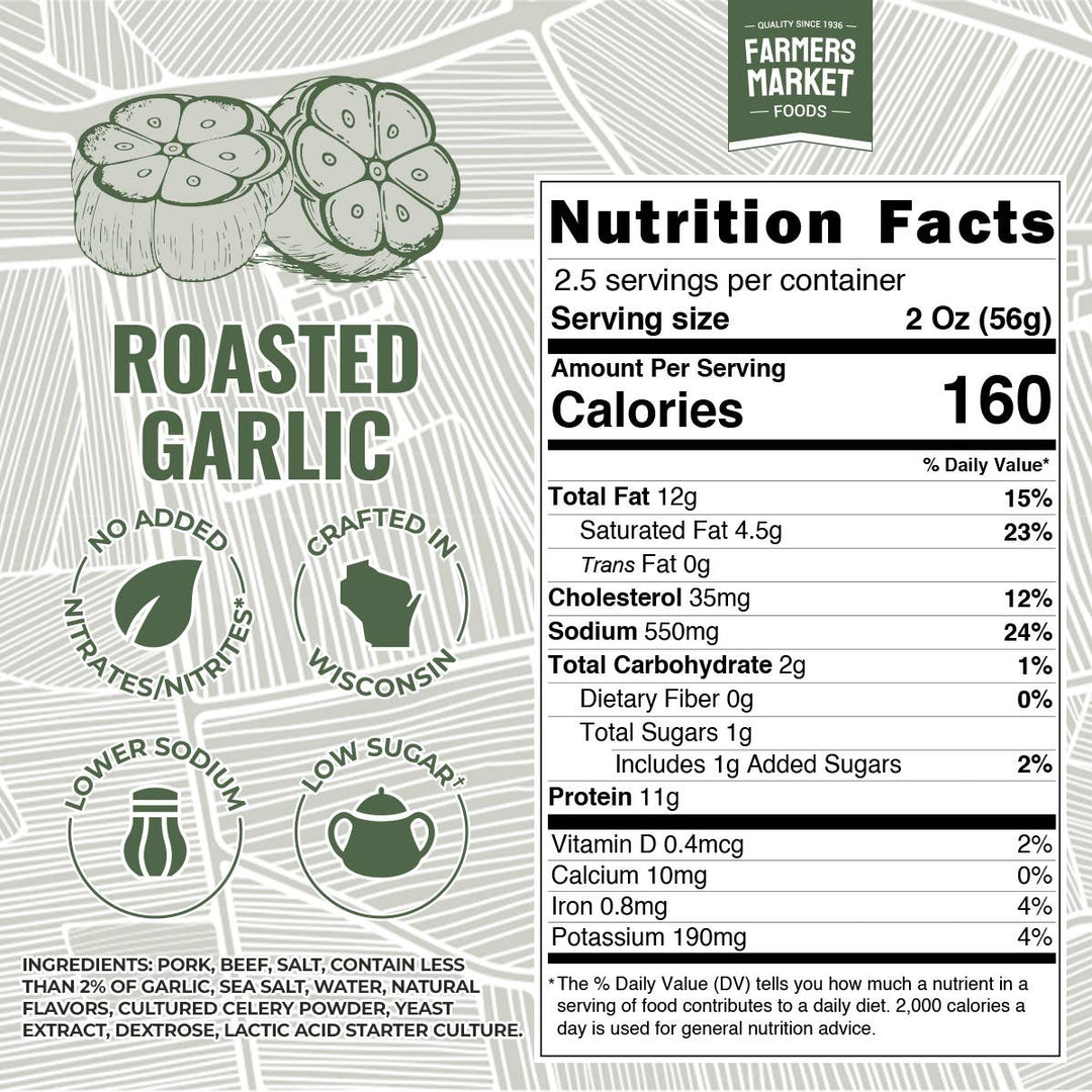 Roasted Garlic Summer Sausage 5oz
