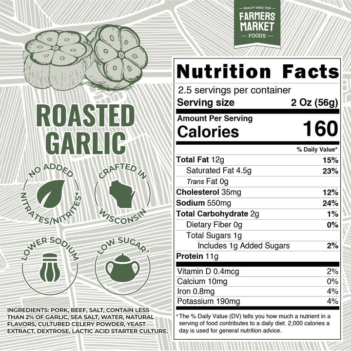 Roasted Garlic Summer Sausage 5oz