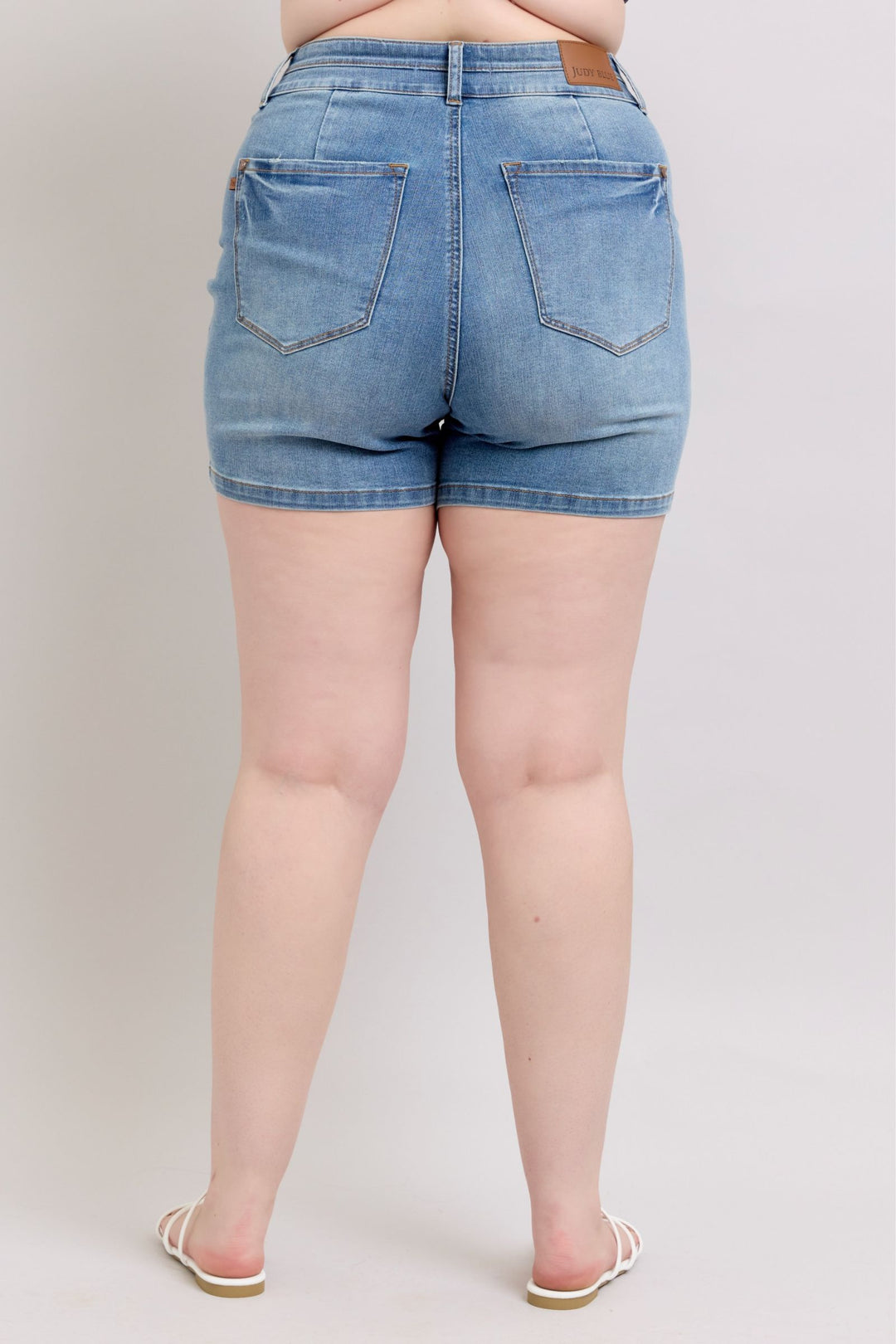 Judy Blue Tummy Control Cooling Denim Double Waistband Shorts
