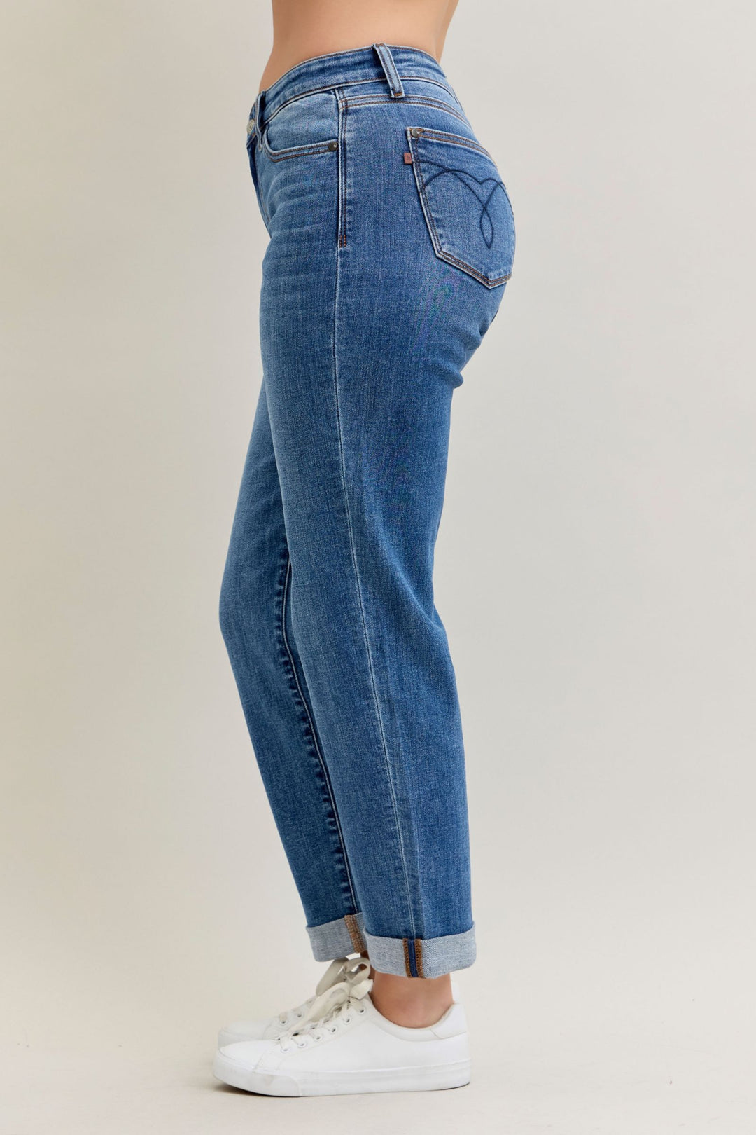 Judy Blue Mid Rise Cuffed Boyfriend