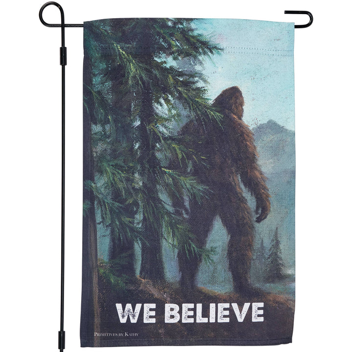 We Believe Bigfoot Garden Flag