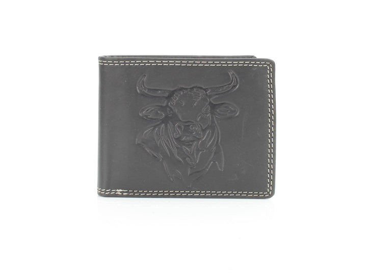 Oil Pull Up Embossed Steer Bifold Wallet ABB 006