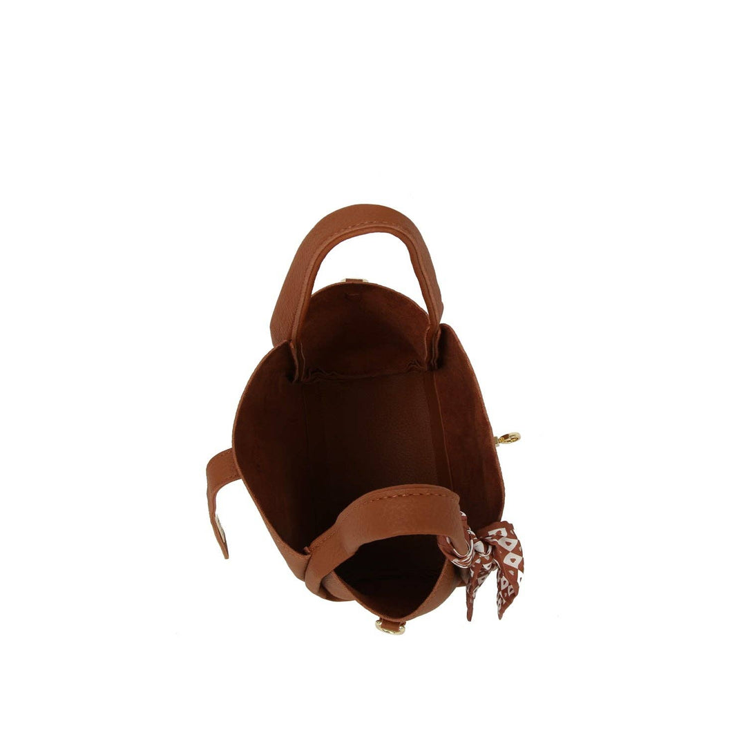 Checkered Scarf Accent Lock Mini Tote