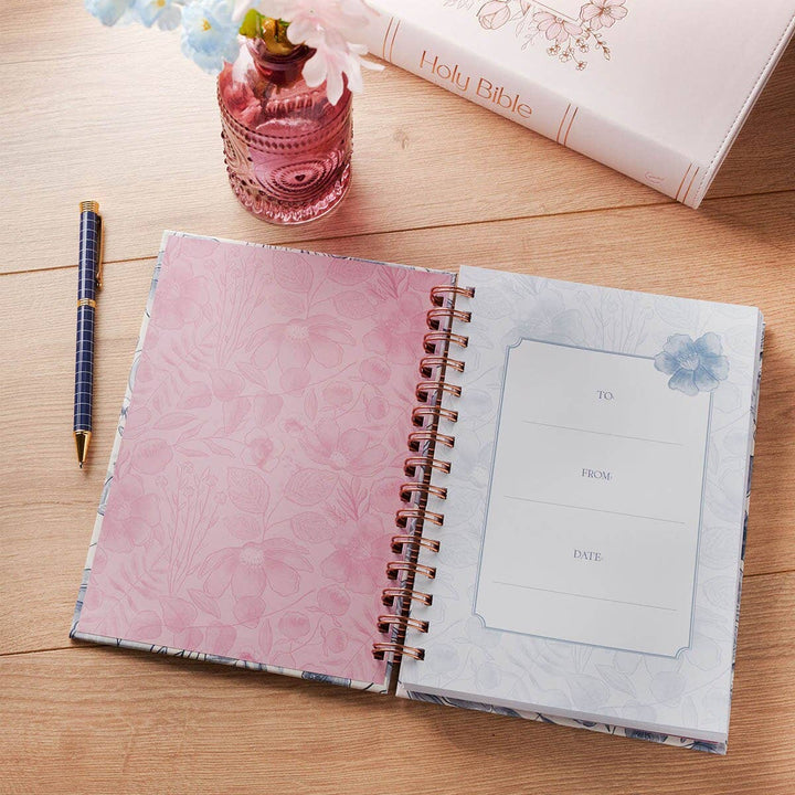 Journal Spiral Blue Floral Trust In the Lord Prov. 3:5