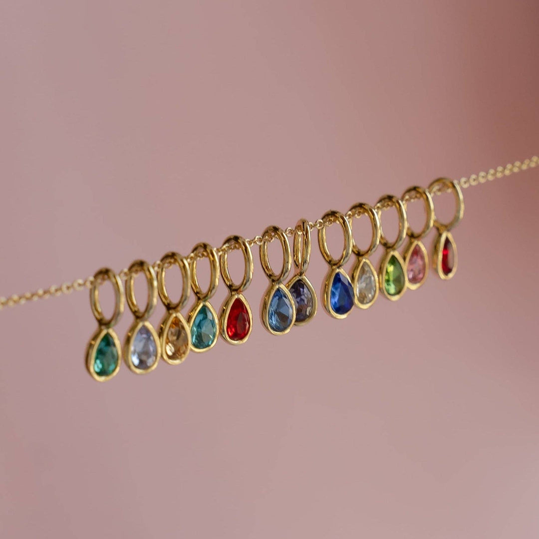 Teardrop Birthstone Charm