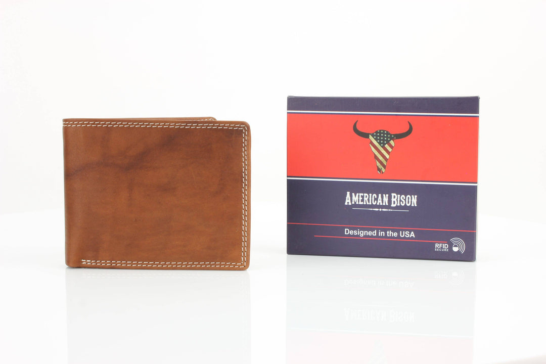 American Bison Oil Pull Up Top Flap Bifold 15729