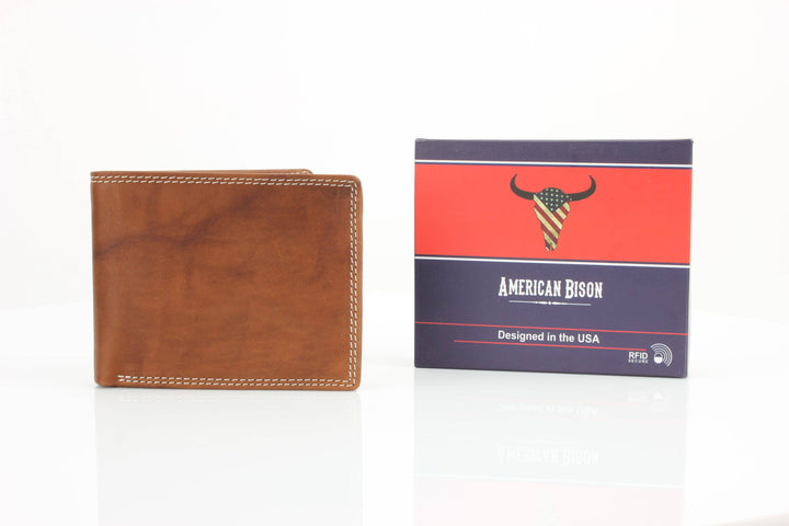 American Bison Oil Pull Up Top Flap Bifold 15729