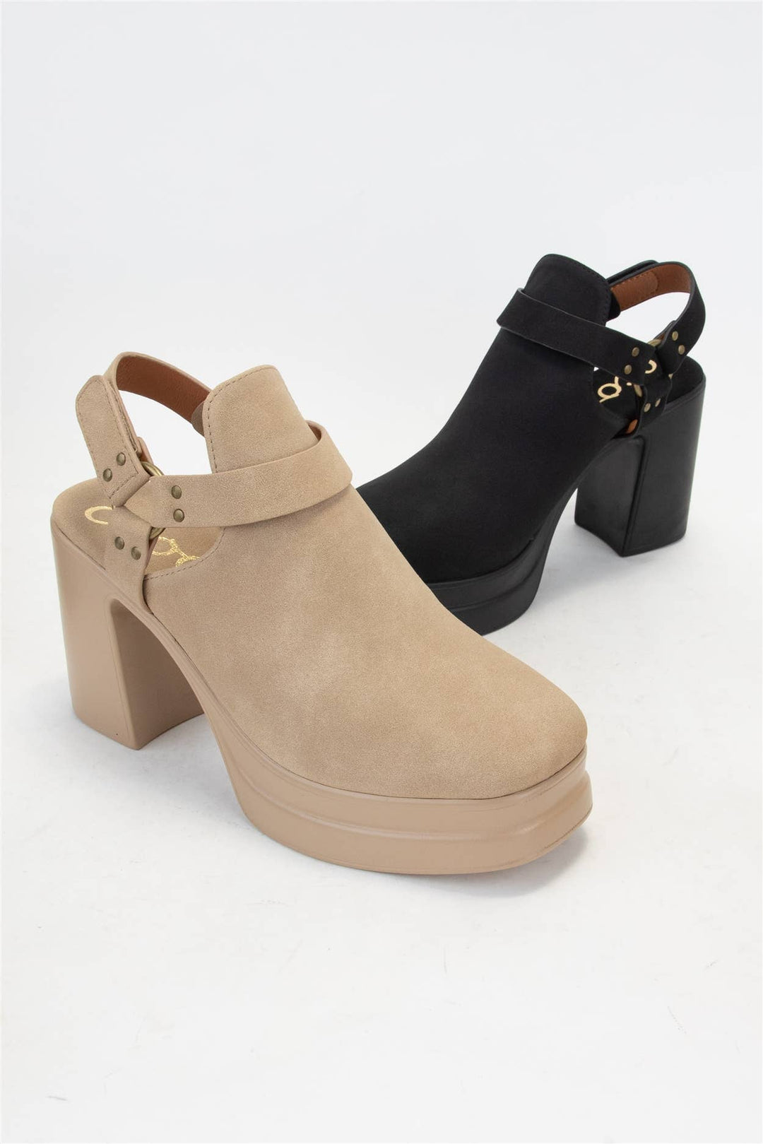 PALAZZO Slingback Cutout Platform Bootie Chunky Block Heel