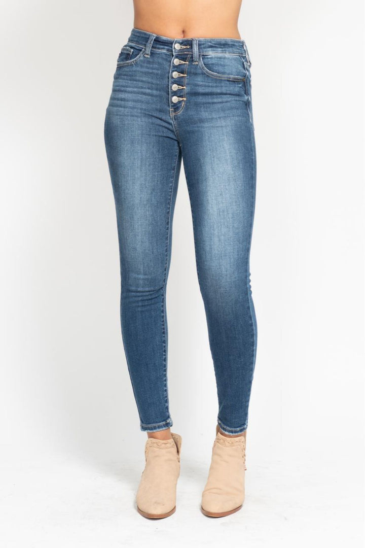 Judy Blue Hi Rise Button Fly Skinny