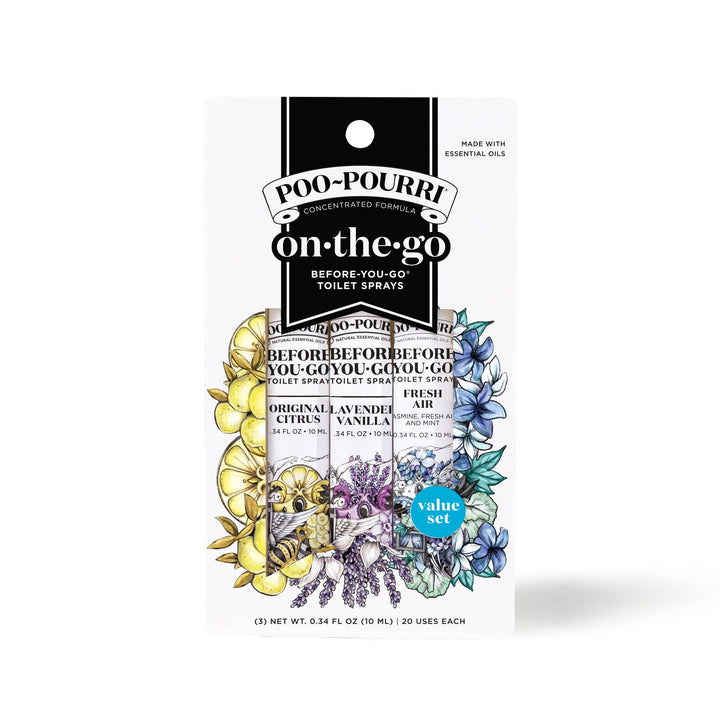 Poo~Pourri On-The-Go 3 pack 10mL Travel Size, Gift Set