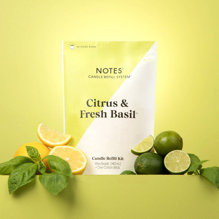 Citrus & Fresh Basil | NOTES | Summer Candle Refill