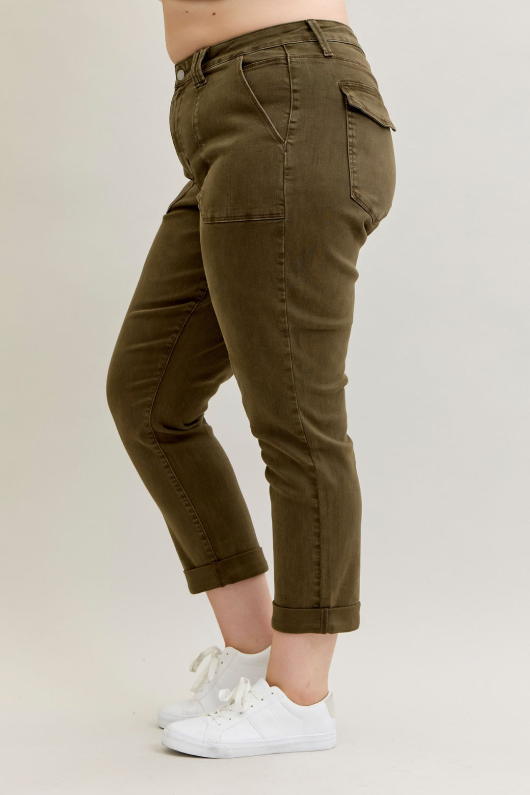 Judy Blue Forrest Green Cuffed Jogger