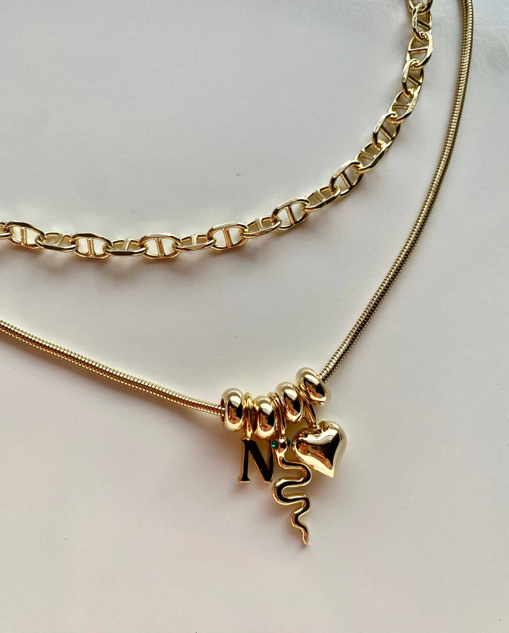 Sophia Snake Chain Bracelet (Style with Charms)