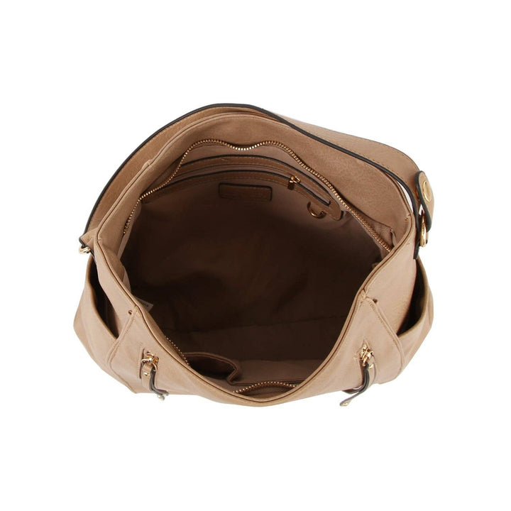 Front zipper detail trendy hobo shoulder bag