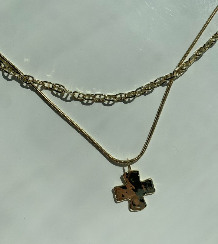 Hammered Cross Charm
