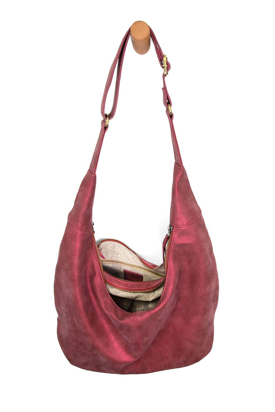 Rochelle Faux Suede Large Crescent Hobo