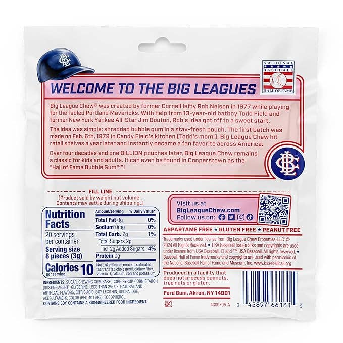 Big League Chew Punch Out Pink Lemonade 2.12oz, 12ct