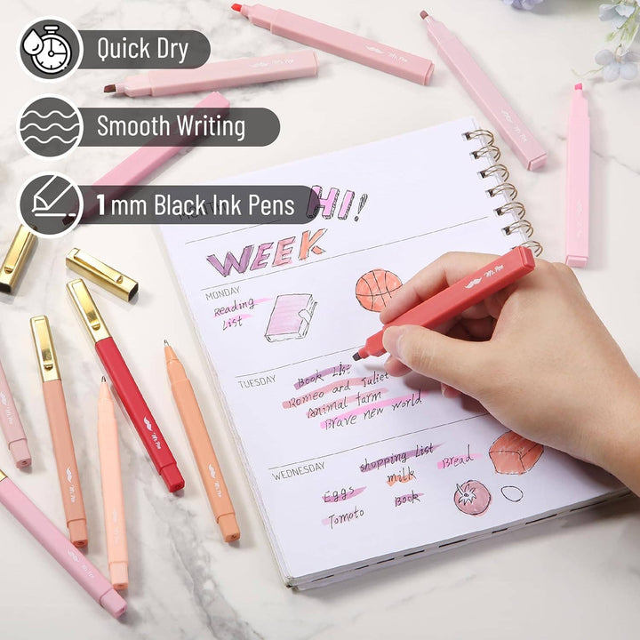 Mr. Pen Aesthetic Highlighters & Pens - 12 Pack