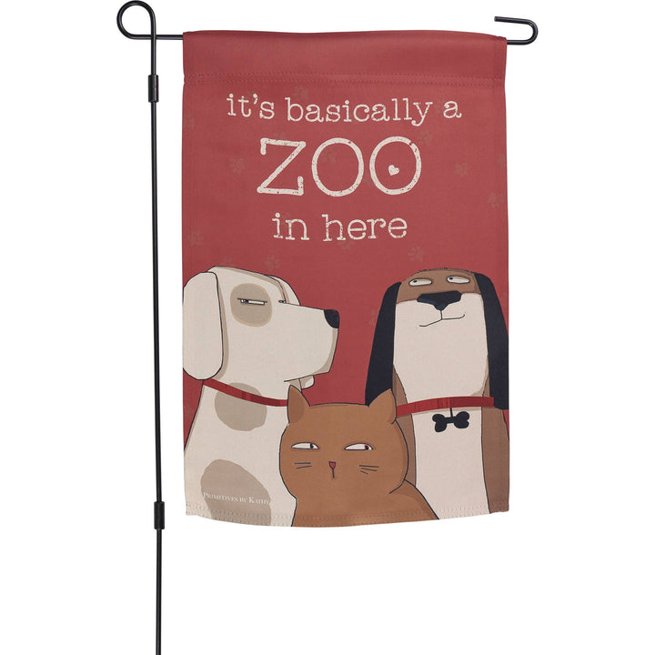 It's Basically A Zoo In Here Garden Flag