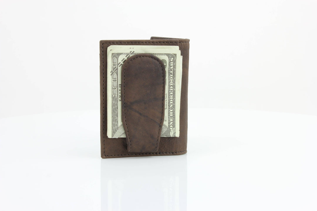 American Bison Oil Pull Up Magnetic Money Clip Card Case 157