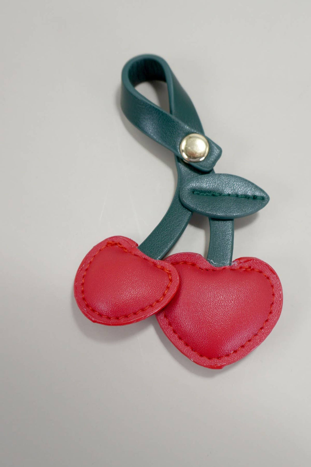 VEGAN LEATHER CHERRY BAG CHARM KEYCHAINS