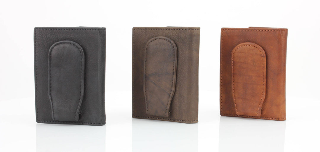 American Bison Oil Pull Up Magnetic Money Clip Card Case 157
