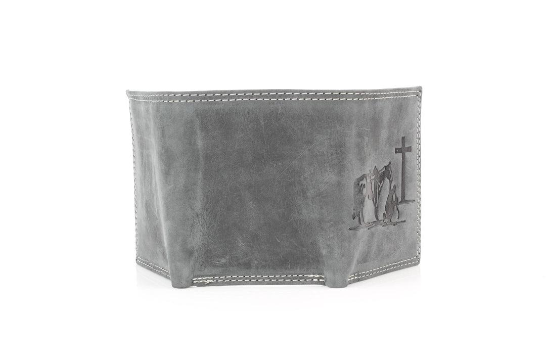 Men’s Tri-Fold Wallet with Cowboy Emboss ABMWVT 04