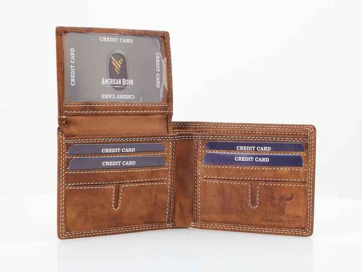 American Bison Oil Pull Up Top Flap Bifold 15729