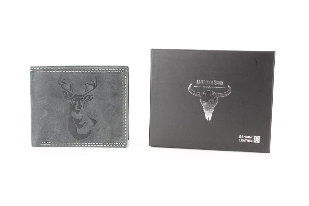 Men’s Bi-Fold Wallet with Deer Antler Emboss ABMWVT 03