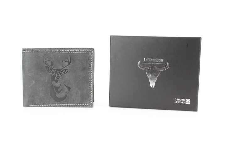Men’s Bi-Fold Wallet with Deer Antler Emboss ABMWVT 03