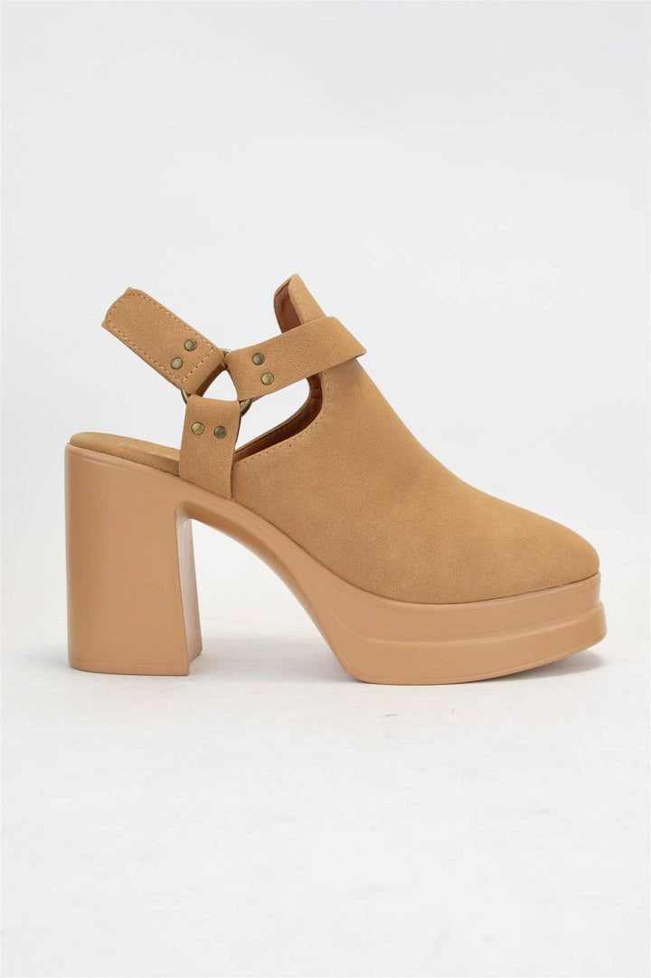 PALAZZO Slingback Cutout Platform Bootie Chunky Block Heel
