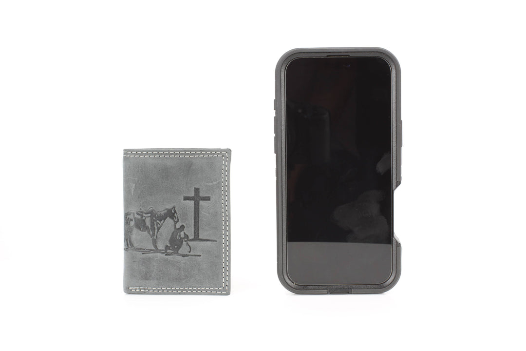 Men’s Tri-Fold Wallet with Cowboy Emboss ABMWVT 04
