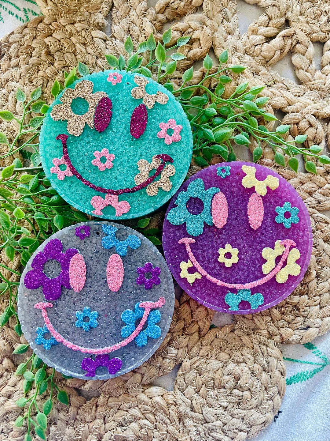 Flower Happy Face Car Freshie 